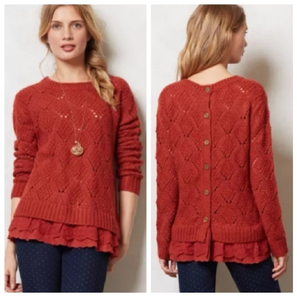 Anthropologie Sweaters - Anthropologie Lili's Closet eyelet trim sweater